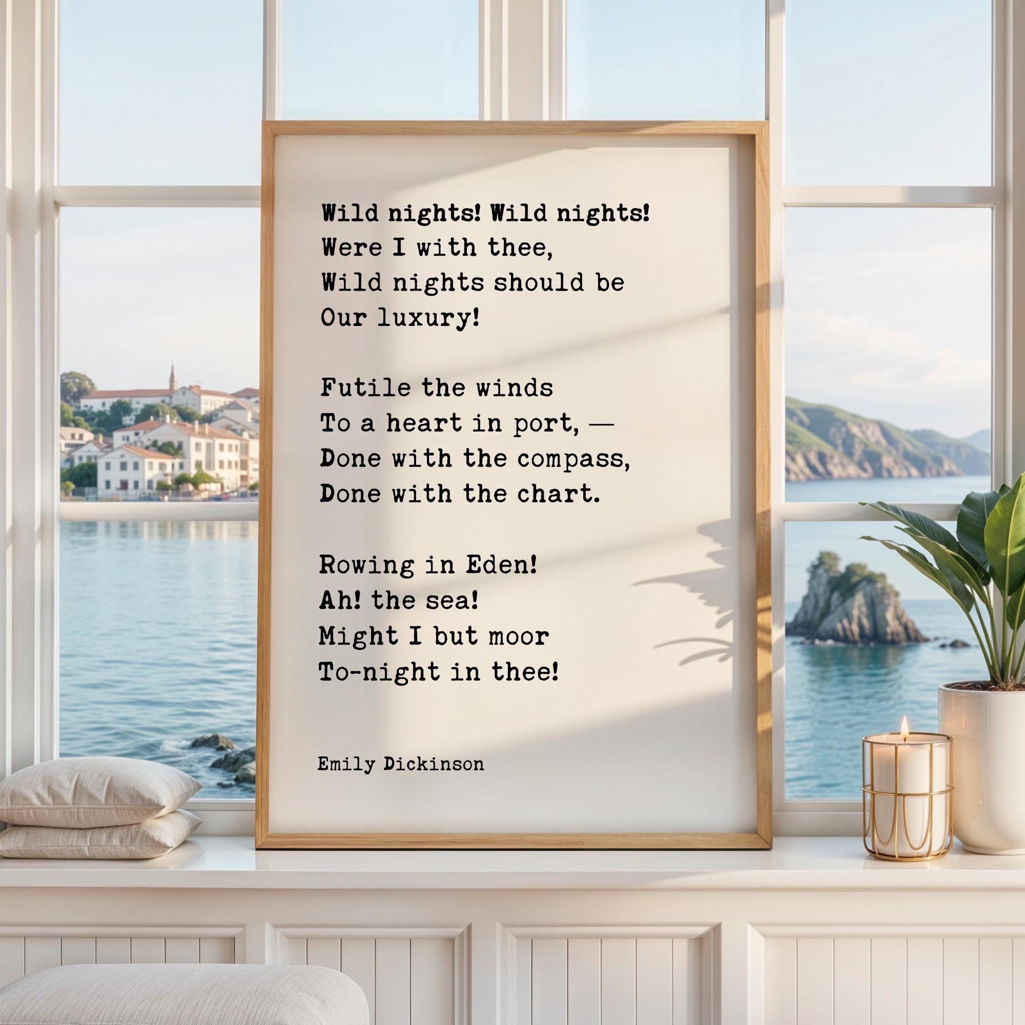 Wild Nights! Wild Nights! • Emily Dickinson Poem • Typography Art Print