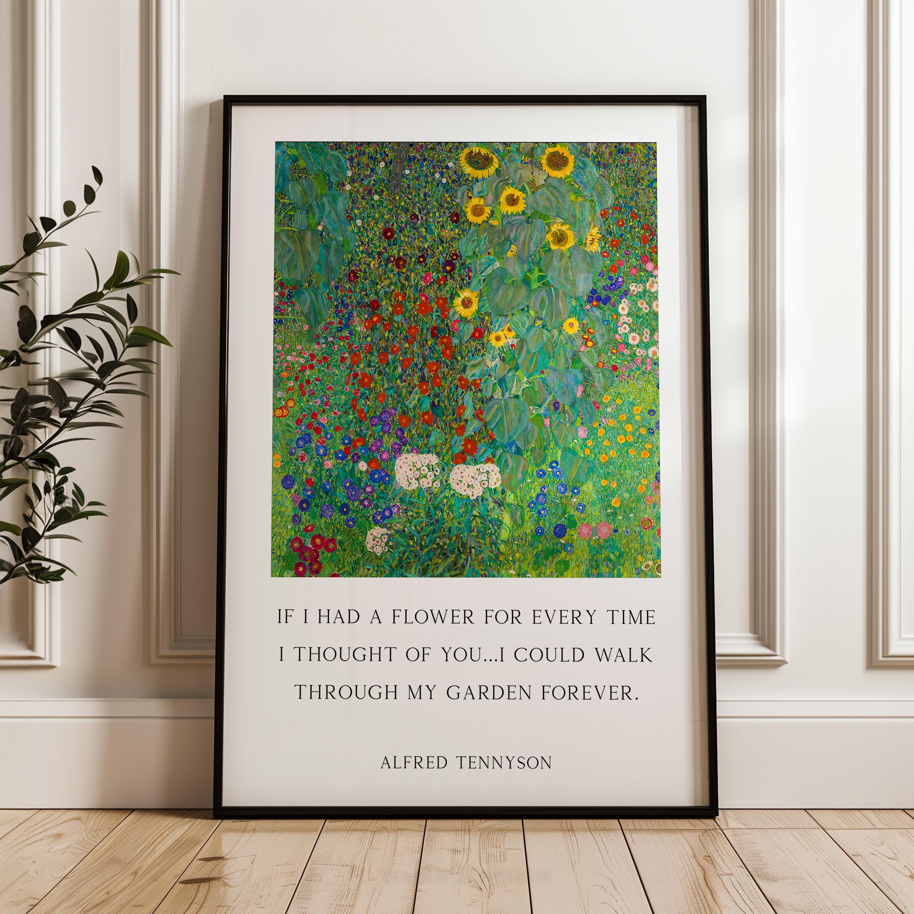 Alfred Tennyson Quote, If I Had a Flower, Romantic Flower Wall Art
