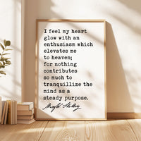 I Feel My Heart Glow Art Print, Mary Shelley Frankenstein Quote, Inspirational
