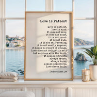 Love is Patient, is Kind, 1 Corinthians 13:4-8 Art Print, Wedding Gift