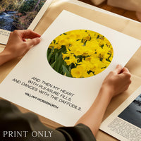 And Then My Heart With Pleasure Fills, William Wordsworth Quote, Daffodils Typography Art Print