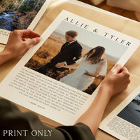 Personalized Wedding Anniversary Prayer with Photo and Names - Art Print