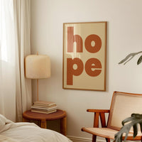 Hope Typography Art Print, Mid•Century Modern, Good Vibes, Modern, Optimism, Inspirational • Gift Idea