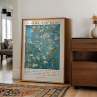 Be Still and Know Art Print, Vincent van Gogh Almond Blossom, Psalm 46 Bible Verse