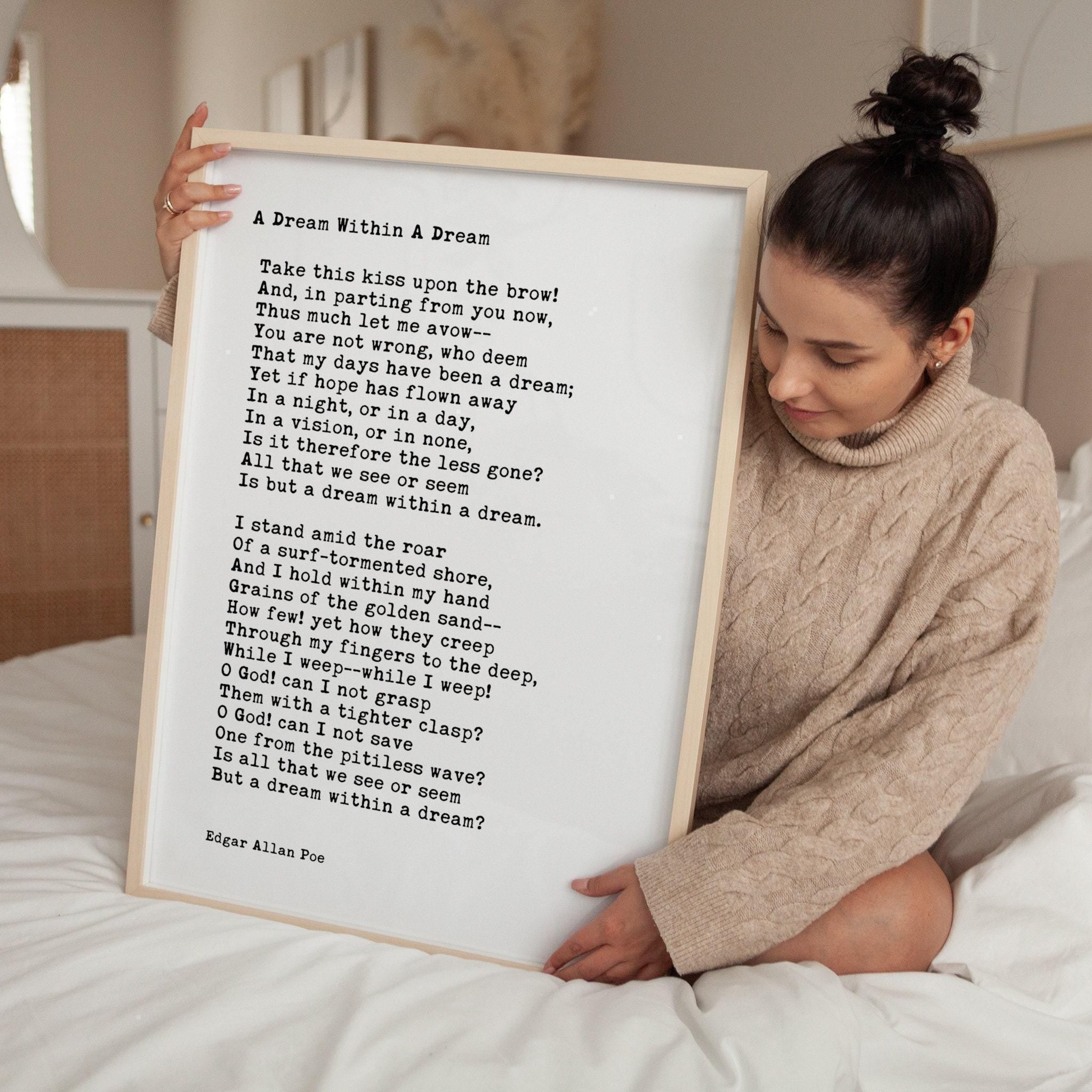 A Dream Within a Dream, Edgar Allan Poe Poem, Typography Art Print , 1849