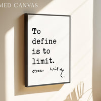 To Define Is To Limit., Oscar Wilde Quote, The Picture of Dorian Gray, Typography Art Print (1891)