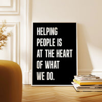 Motivational Office Wall Art, Helping People Quote Print, Minimalist Typography, Business Decor