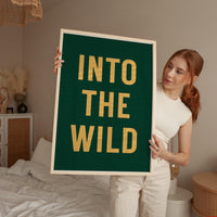 Into the Wild Print, Adventure Hiking Decor, Outdoor Typography, Nature Lover Gift, Cabin Wall Art