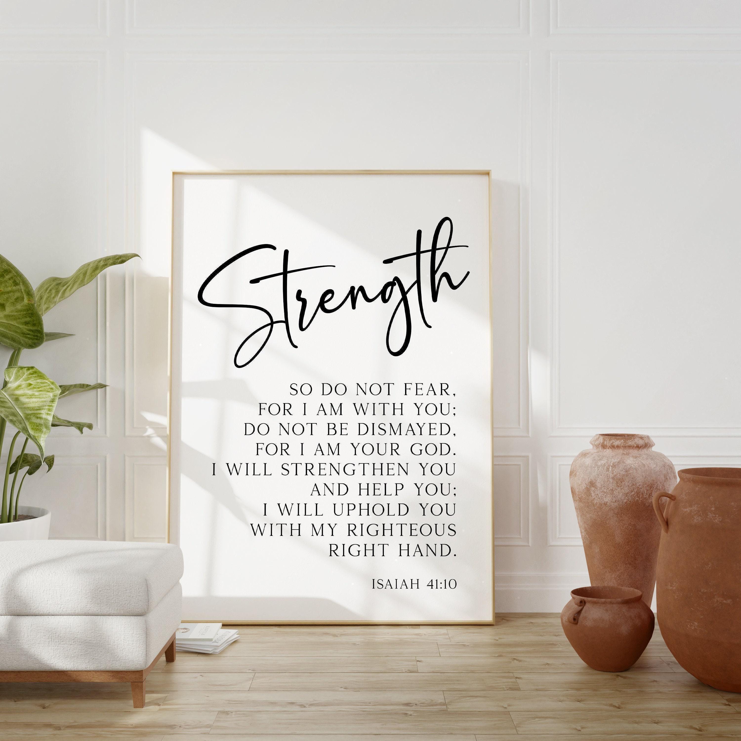 Isaiah 41:10 Typography Art Print, Inspirational Bible Verse - Home Decor - So do not fear, for I am with you.