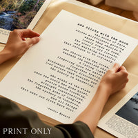 She Flirts With the Moon Literary Print, Poetry Art, Jessie Dysart Poem, Nature Lover Gift
