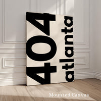 404 Atlanta Print, Area Code Wall Art, Minimalist Typography, Home Decor