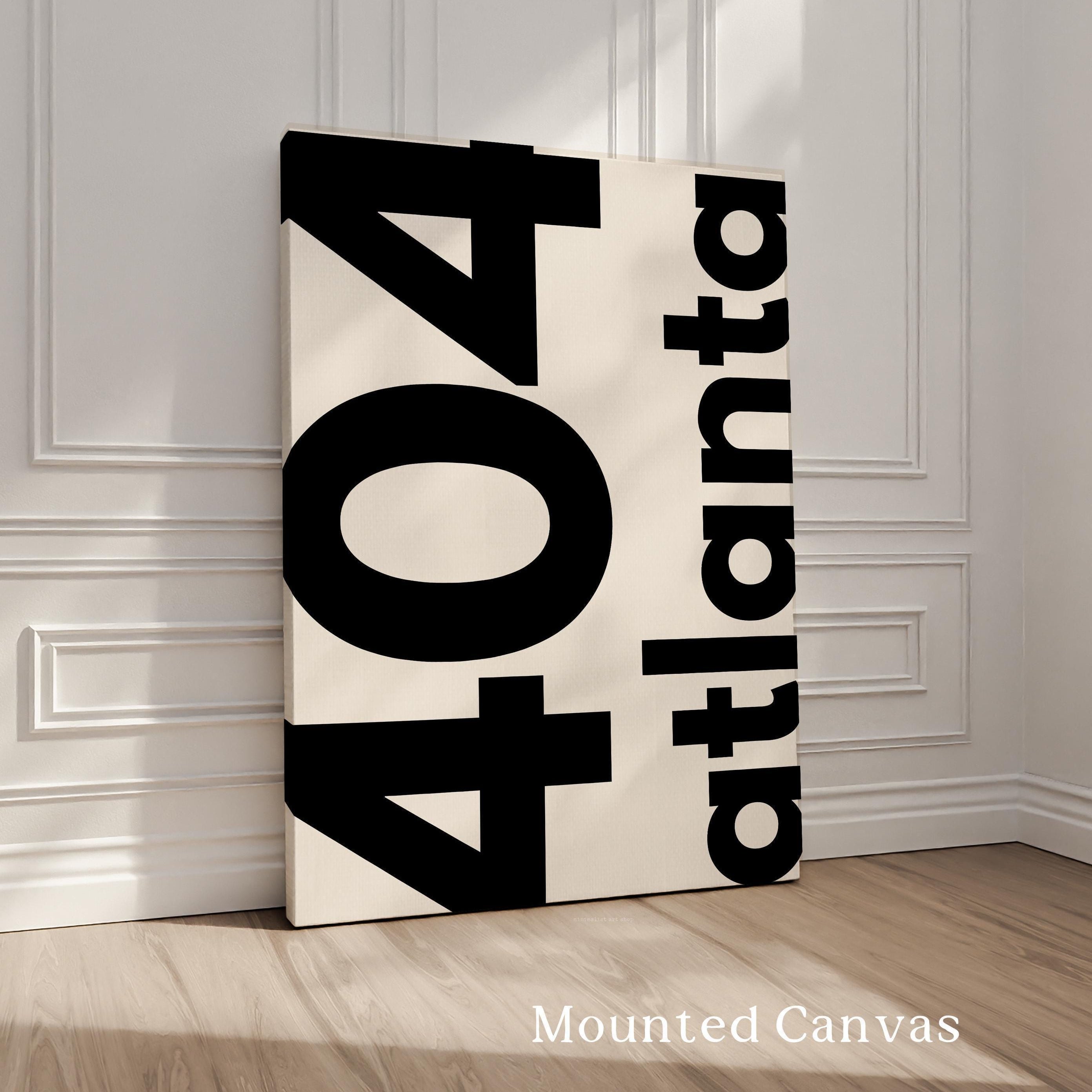 404 Atlanta Print, Area Code Wall Art, Minimalist Typography, Home Decor