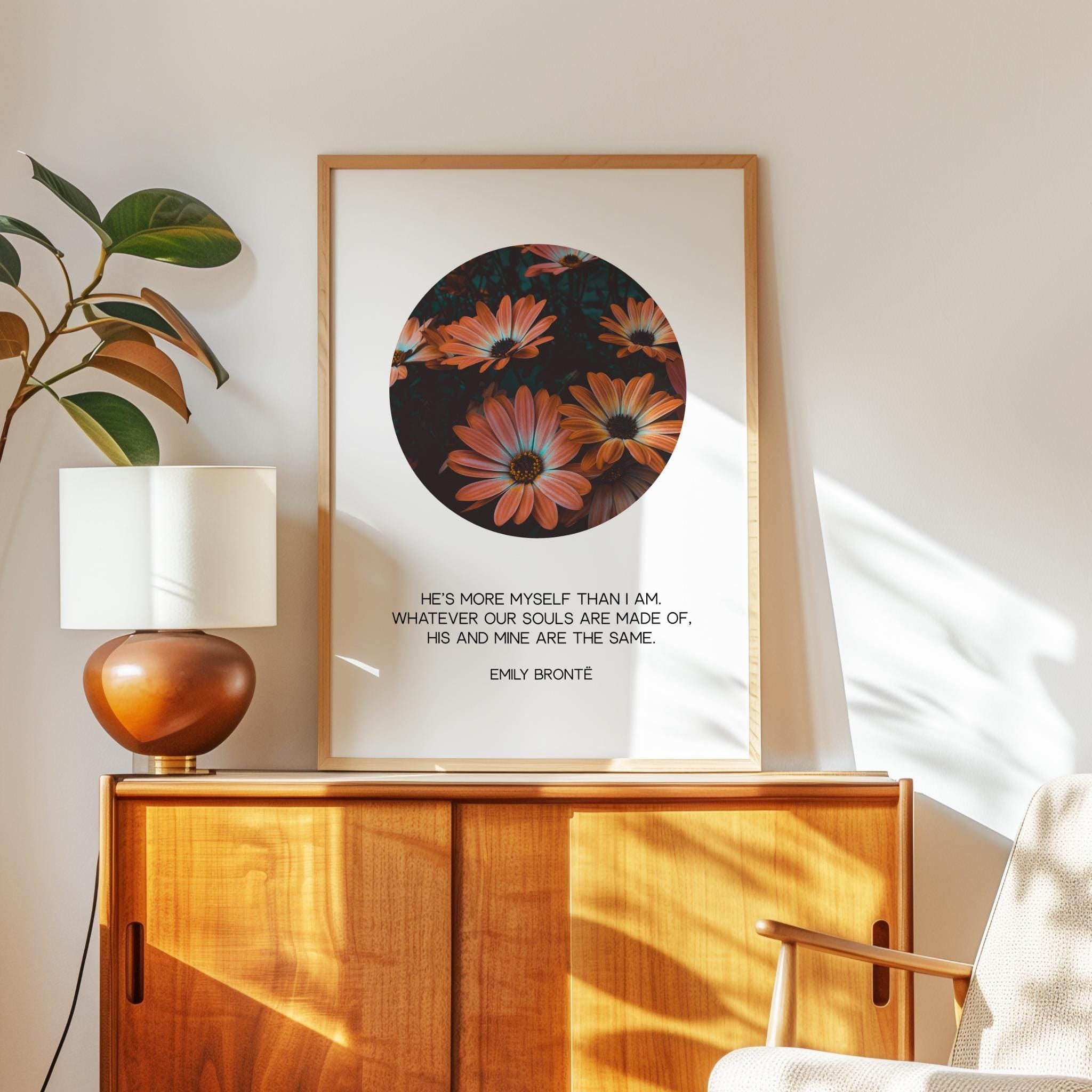 Emily Bronte Quote, Romantic Typography Wall Art Print, Wuthering Heights, Love Decor