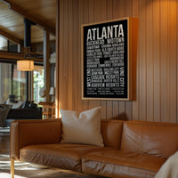 Atlanta Wall Art Print, Atlanta Neighborhood Poster, Buckhead Midtown Virginia Highland, ATL City Typography