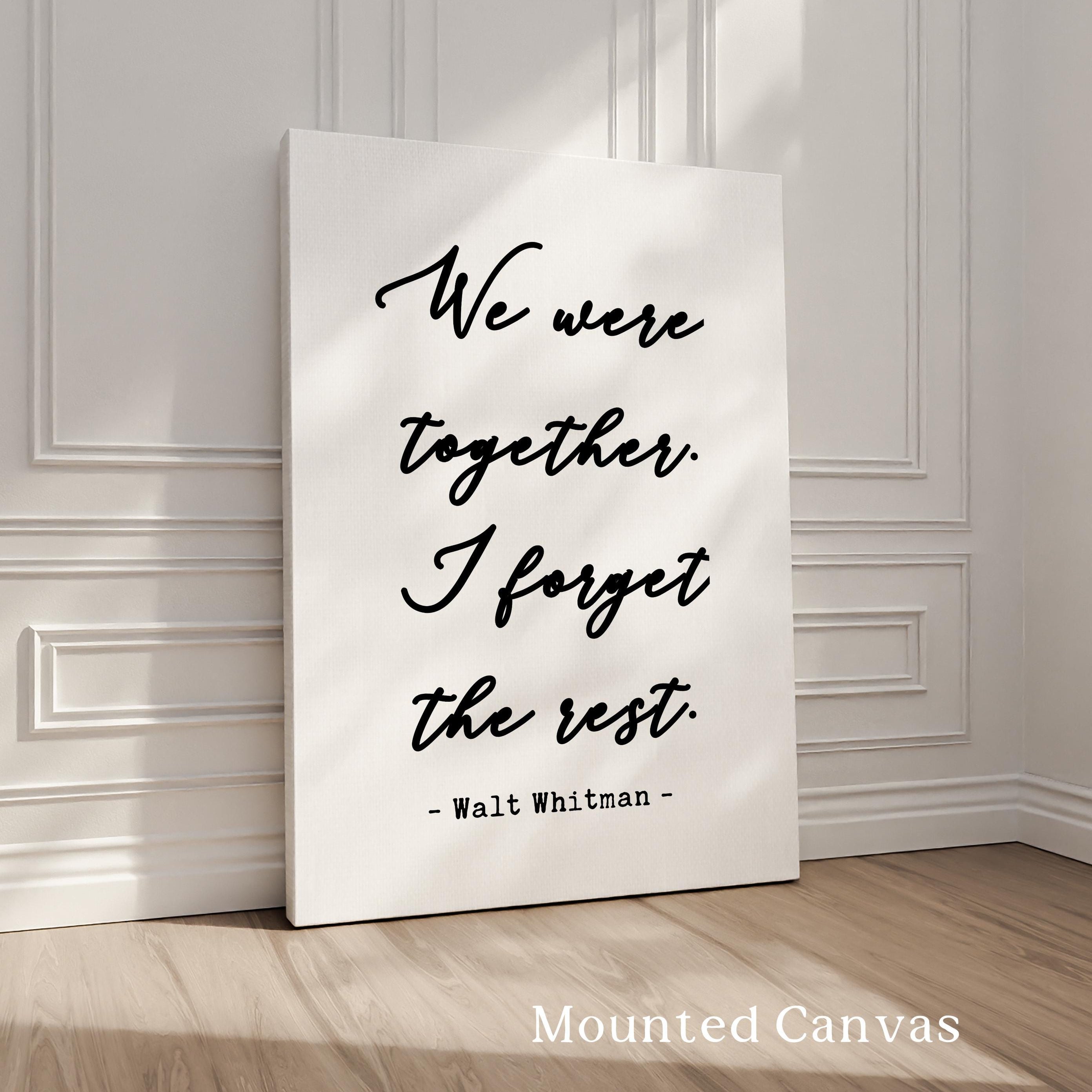 a white canvas with a quote on it