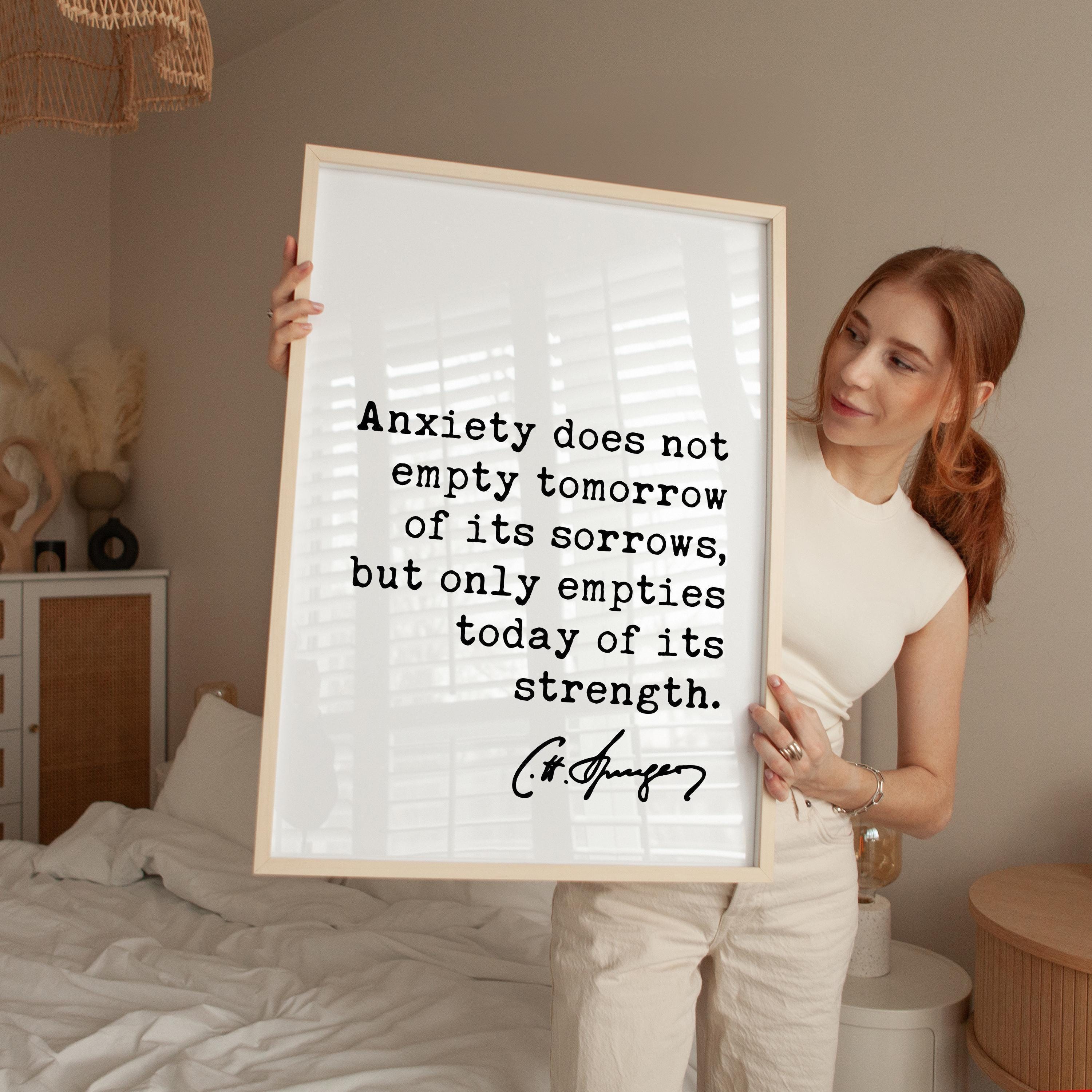 Anxiety Quote Print, Charles Spurgeon Quote, Inspirational Wall Art, Mental Wellness Decor, Encouragement Gift