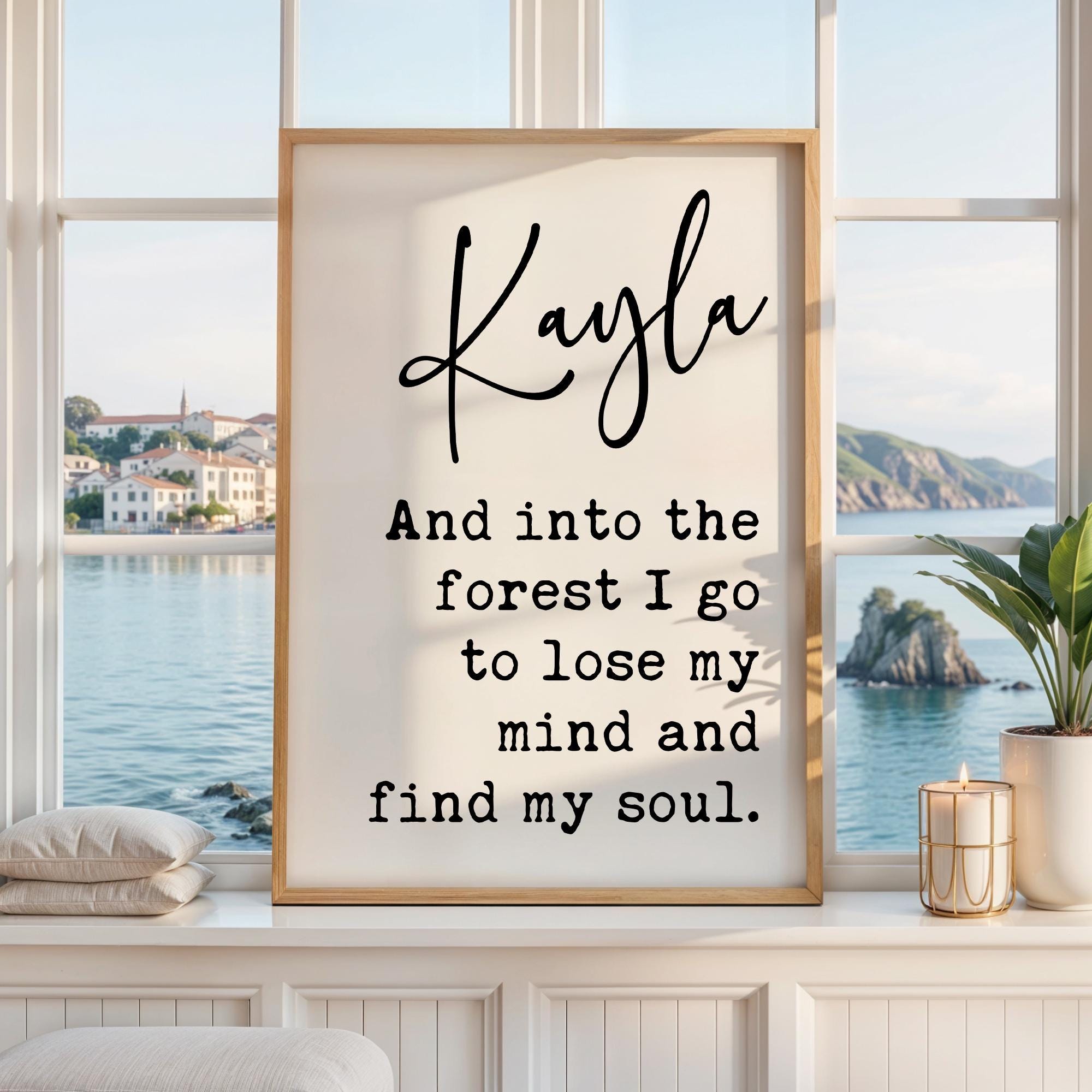 And Into The Forest I Go • John Muir Quote • Personalized Typography Art Print