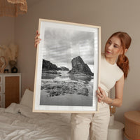 Bandon Beach Black White Photo Print Oregon Coast, Wall Art Moody, Photography Jessie Dysart