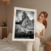 Bastendorff Beach, Oregon Coast Wall Art, Black and White Photography Print by Jessie Dysart