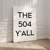 The 504 Y'all Minimalist Art Print, New Orleans, Louisiana, NOLA, Original Area Code, History, Culture