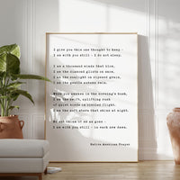Native American Prayer Typography Art Print, Inspirational Wall Art, Thinking of You Gift, Spiritual
