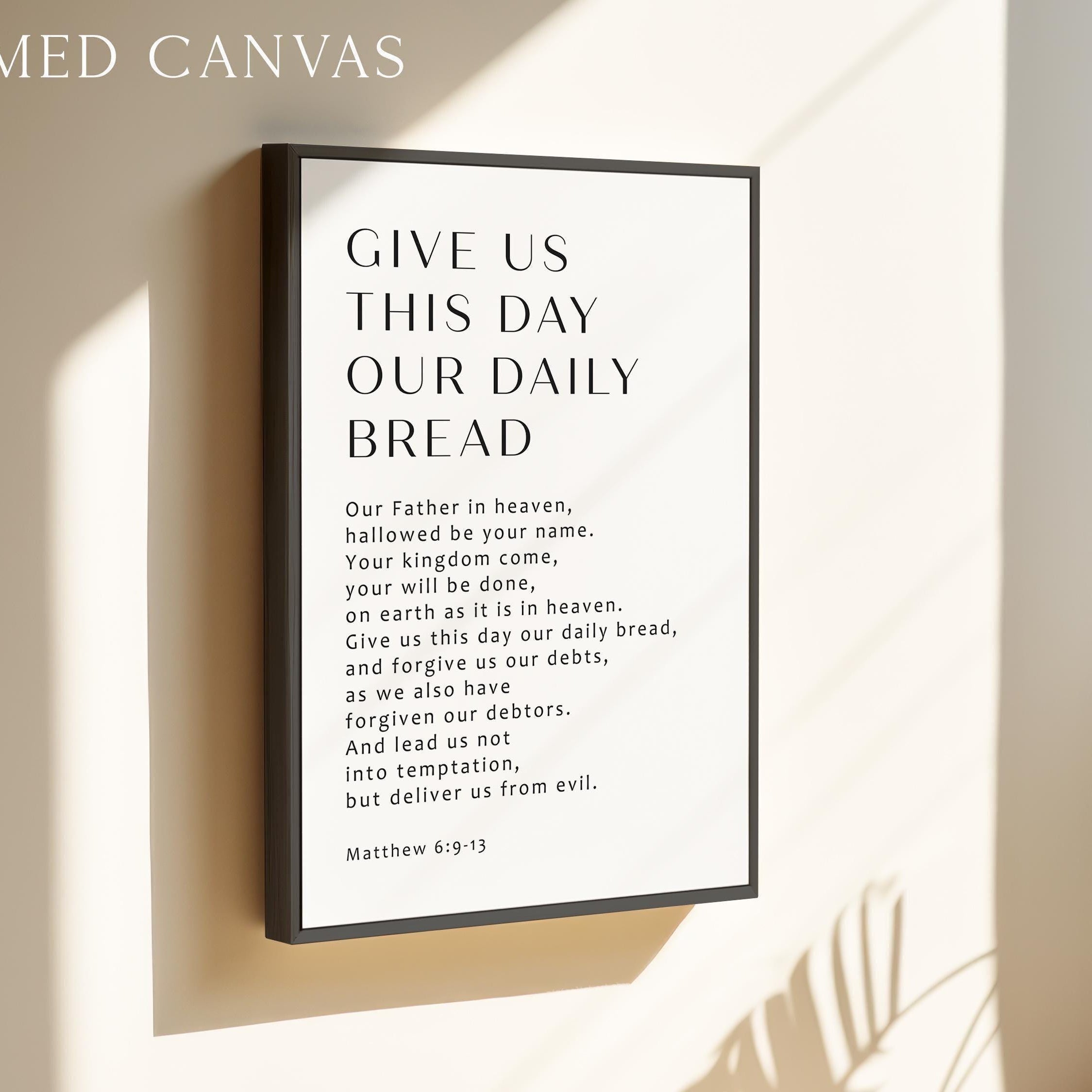 The Lord’s Prayer Print: Christian Scripture Wall Art, Give Us This Day