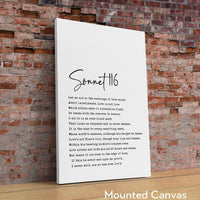 William Shakespeare Sonnet 116 Typography Art Print, Wedding Gift - Anniversary Gift - Let me not to the marriage of true minds.
