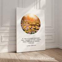 If I Had a Flower Print, Alfred Tennyson Quote, Minimalist Floral Garden Wall Decor