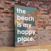 The Beach Is My Happy Place Typography Art Print with Monet, Travel, Adventure, Vacation