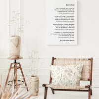 Invictus by William Ernest Henley, Poem - I Am The Master of My Fate - Low Profile Mounted Canvas Typography Art Print (1888)