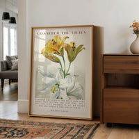 Consider the Lilies, Scripture Wall Art - Matthew 6 28–29 Verse