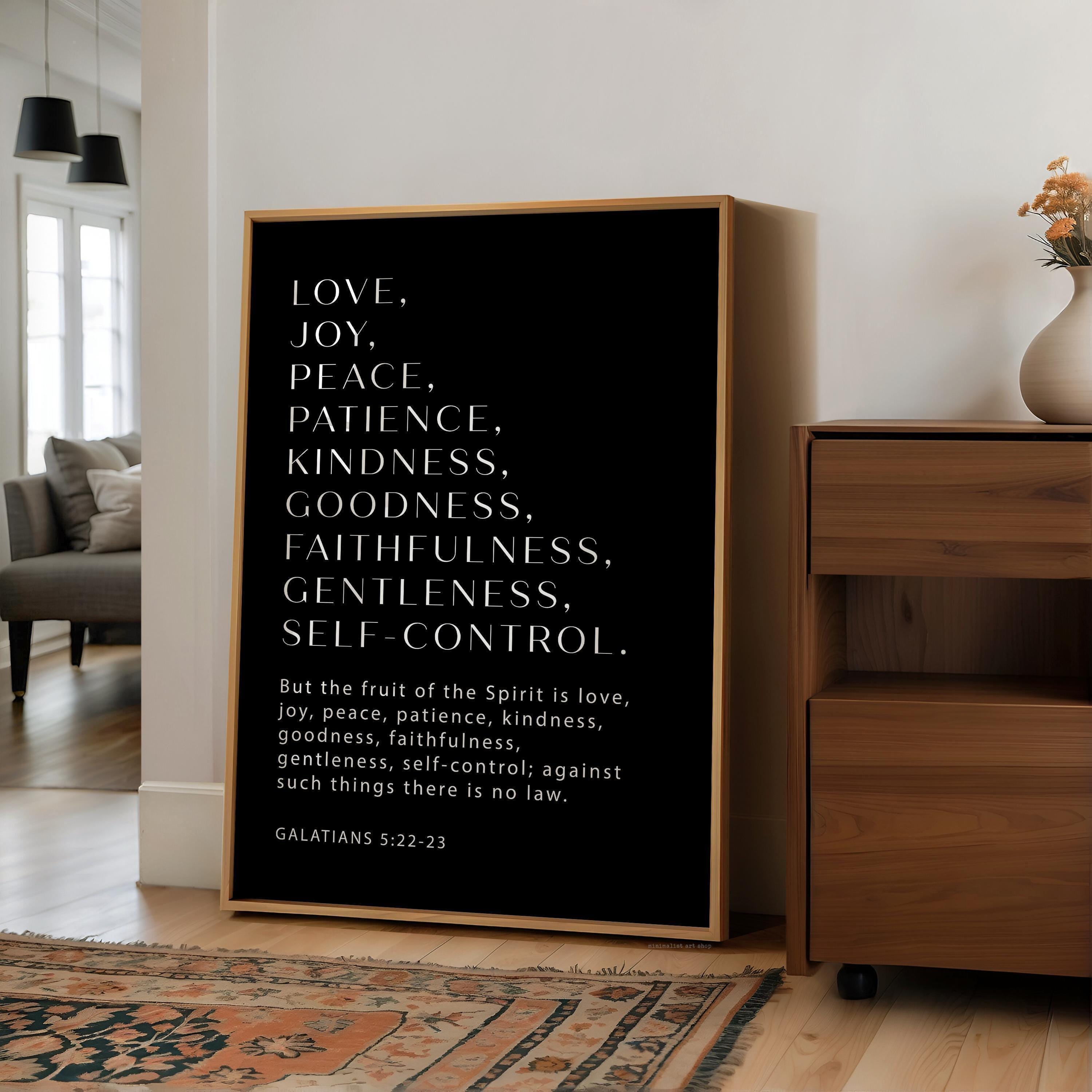 Galatians 5:22-23 Fruit of the Spirit Print, Christian Wall Art, Bible Verse Decor