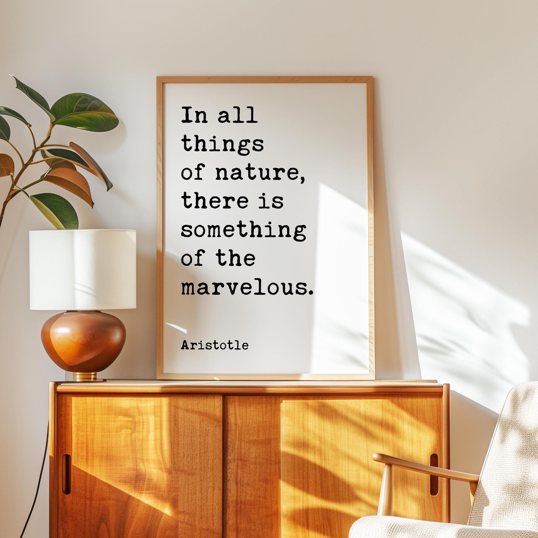 Aristotle Quote Print, In All Things Of Nature, Typography Wall Art, Philosophy Decor