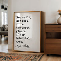 Her Smile Her Soft Voice Art Print, Mary Shelley Frankenstein Quote, Romantic Decor