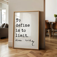 To Define Is To Limit. • Oscar Wilde Quote • The Picture of Dorian Gray • Typography Art Print (1891)