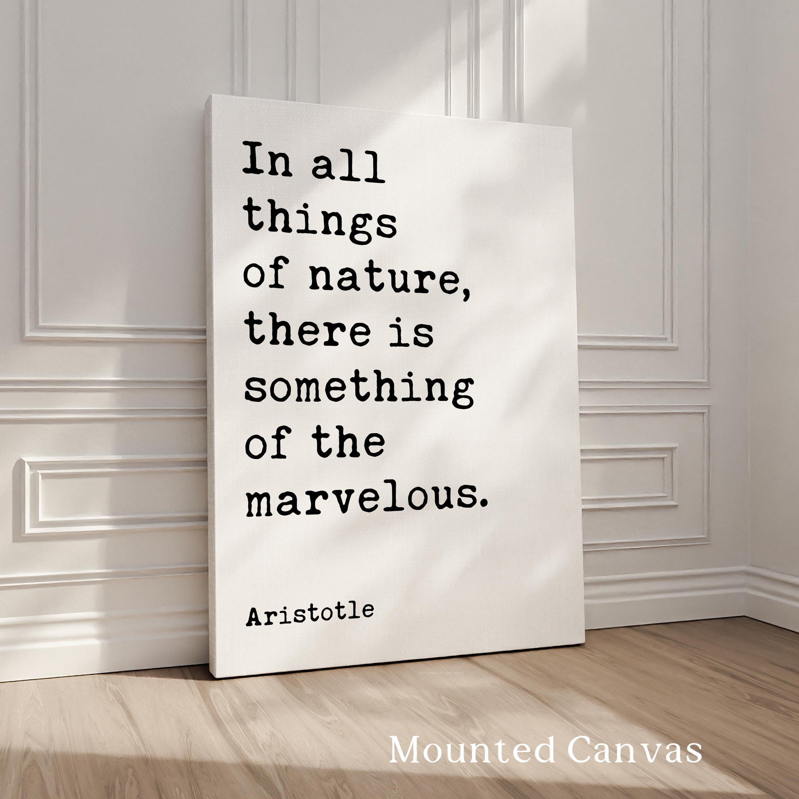 Aristotle Quote Print, In All Things Of Nature, Typography Wall Art, Philosophy Decor