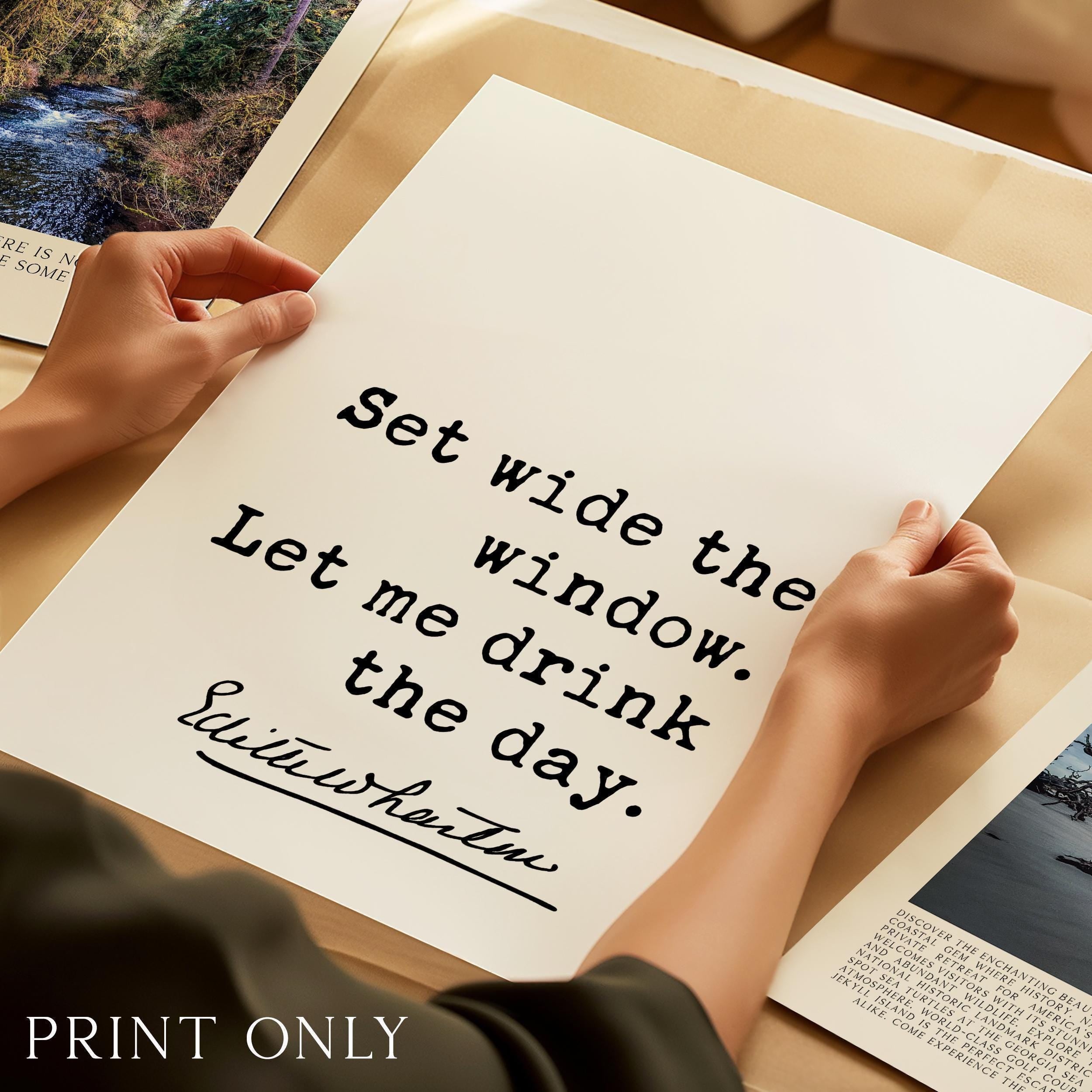 Set Wide the Window, Edith Wharton Quote - Typography Art Print - Inspirational