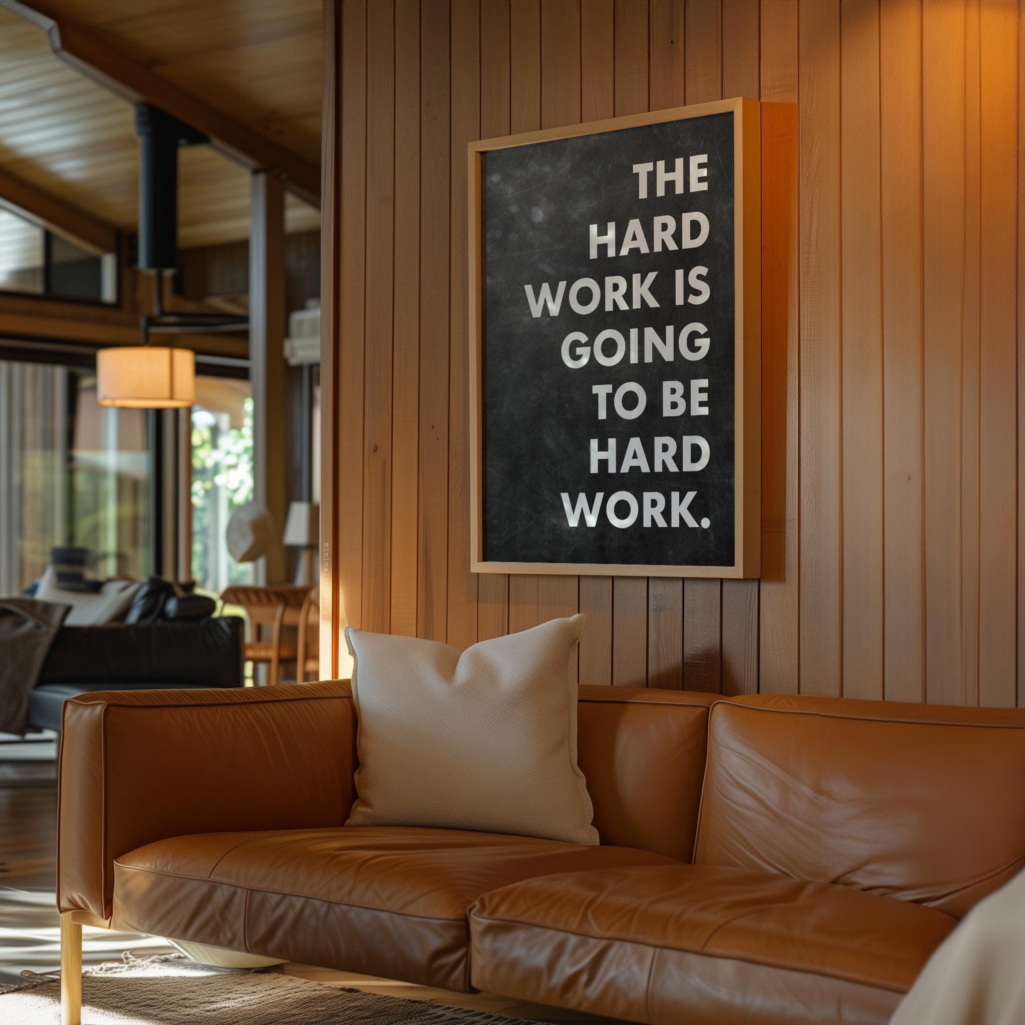 Motivational Typography Print, The Hard Work Is Going To Be, Inspirational Office Art, Home Gym