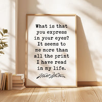 Walt Whitman Quote Print, What Is That You Express, Literary Wall Art, Minimalist Typography