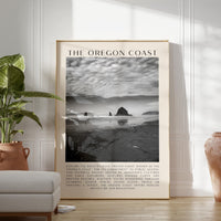The Oregon Coast Typography Art Print, Cannon Beach, Photo, Travel, The People's Coast
