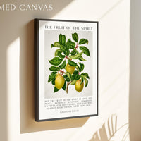 Fruit of the Spirit Typography Wall Art, Galatians 5:22–23 Scripture Print, Christian Botanical Plum Illustration Home Décor
