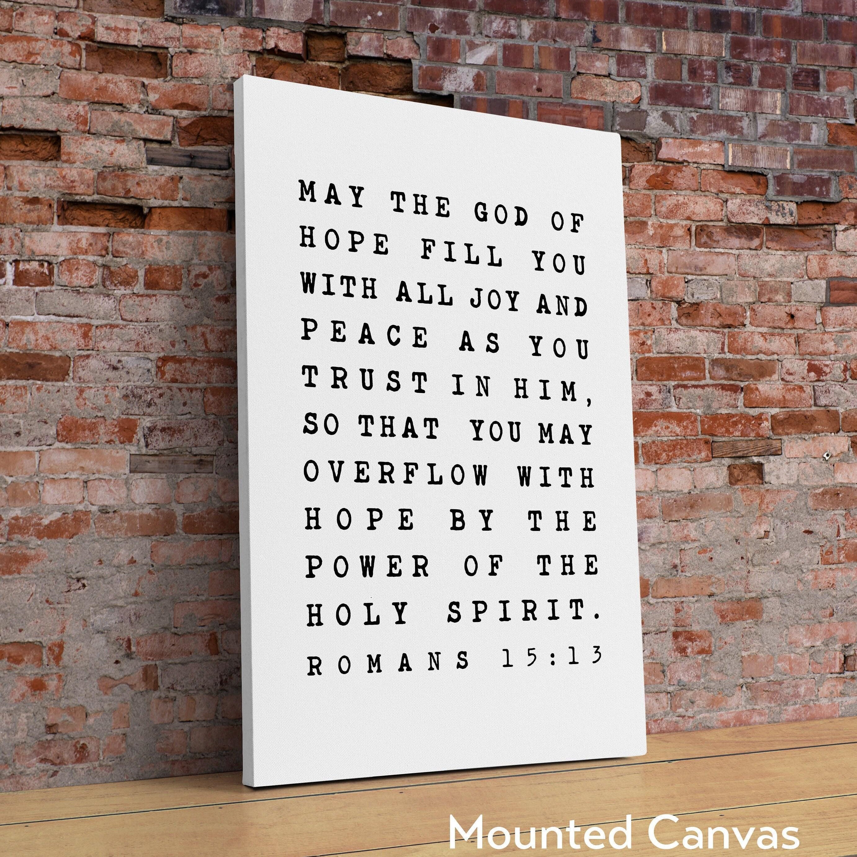 May The God of Hope Romans 15 13 Typography Art Print, Nursery - Faith - Religious - Spiritual - Inspirational - Affirmation - Wall Art