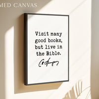 Charles Spurgeon Quote Print, Visit Many Good Books But Live in the Bible, Christian Art