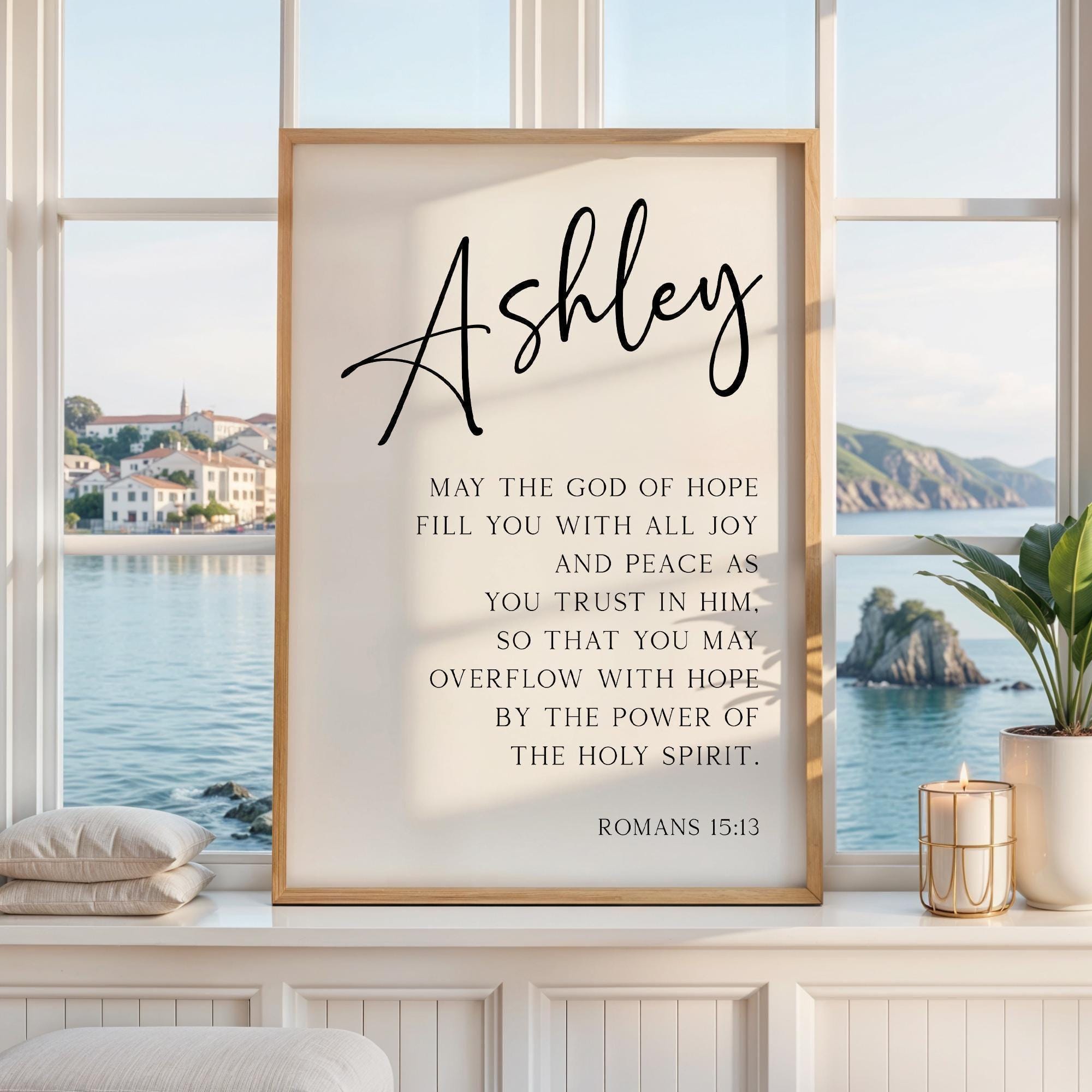 May the God of Hope, Romans 15:13, Personalized Typography Art Print