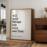Henry David Thoreau Quote Print, Inspirational All Good Things Wall Art, Nature Lover Decor