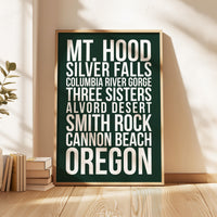 Oregon Natural Wonders Wall Art, Mt Hood, Silver Falls, Cannon Beach Travel Decor, PNW