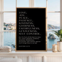 Galatians 5:22-23 Fruit of the Spirit Print, Christian Wall Art, Bible Verse Decor