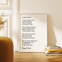 A Minor Bird Poem by Robert Frost Typography Art Print, 1926