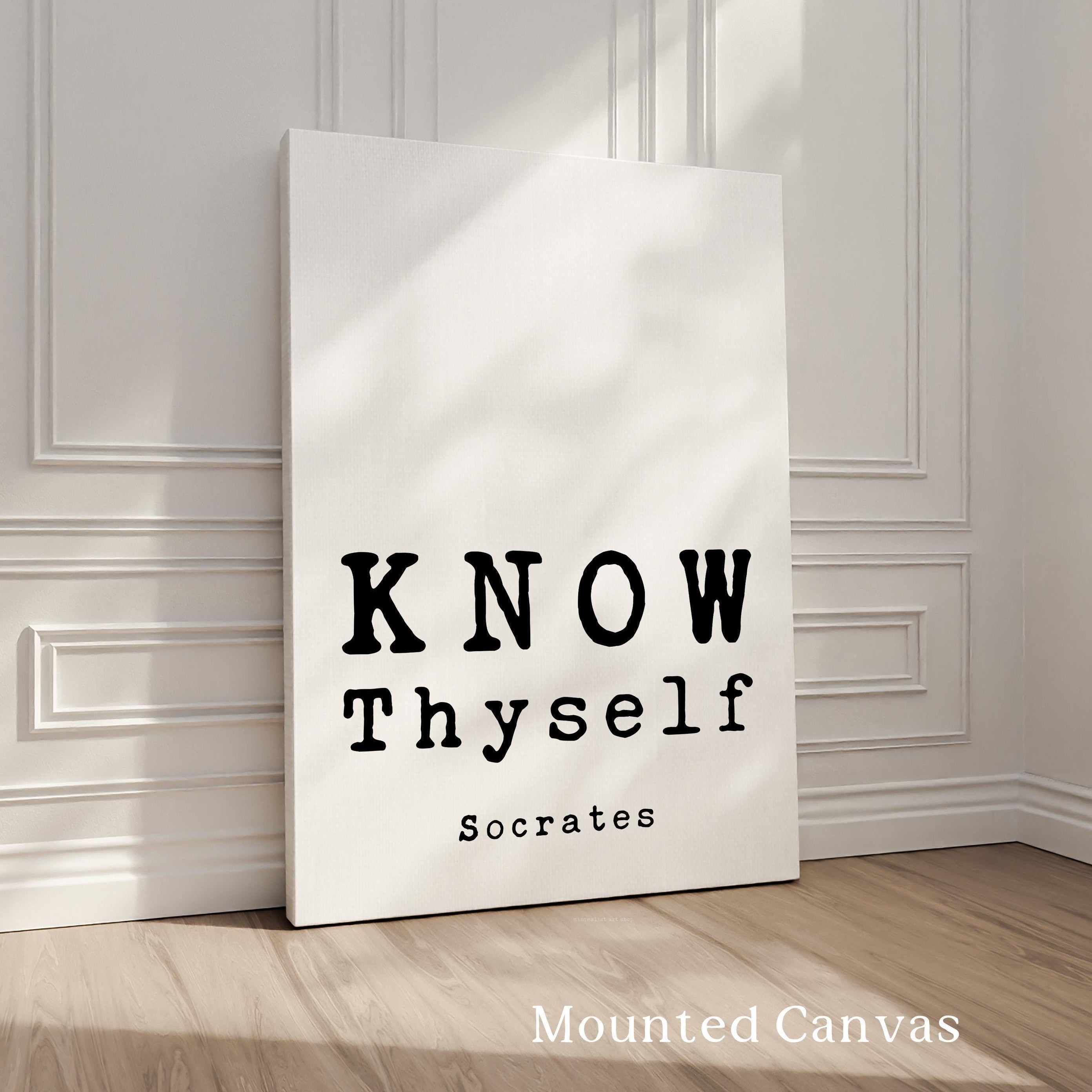Know Thyself, Socrates Quote, Typography Art Print, Stoic Philosophy