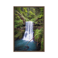 Lower South Falls at Silver Falls State Park, Oregon, Framed Canvas Art Print